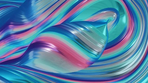 Computer generierte farbenfrohe gewellte Oberfläche 3D-Renderer — Stockfoto