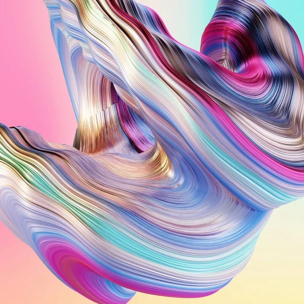 Počítač generovaný barevný zvlněný povrch 3d vykreslení — Stock fotografie