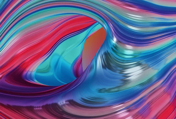 Computer generierte farbenfrohe gewellte Oberfläche 3D-Renderer — Stockfoto