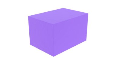 Beyaz arkaplanda, yer değiştirme dikdörtgen blok dokusu müzik sesiyle benzer şekilde değişen mor küp, 3D görüntüleme