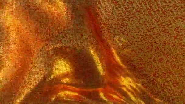 Fabric with gold sequins in the wind, 3 rendering — Stock Video