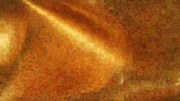 Fabric with gold sequins in the wind, 3 rendering — Stock Video