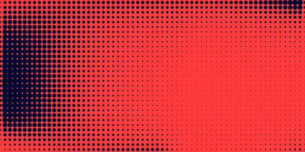 Demi-ton dans un style abstrait. Texture vectorielle de bannière rétro géométrique. Tirage moderne. Fond bleu foncé et rouge. Effet de lumière — Image vectorielle