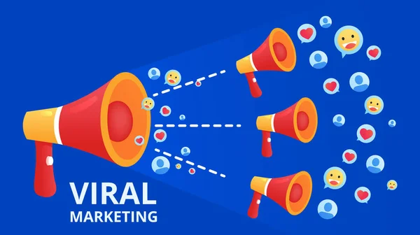 Marketing viral para el diseño de conceptos. Ilustración de negocios. Banner de vector de redes sociales. — Archivo Imágenes Vectoriales