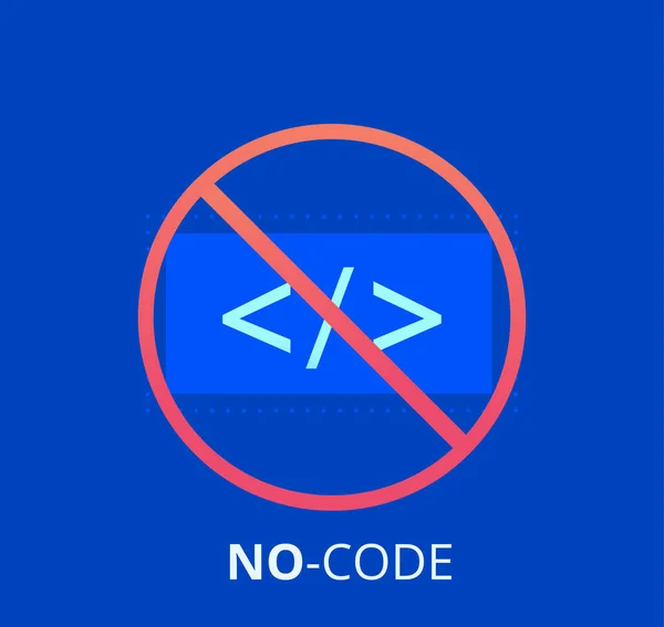 No code banner. Vector concept illustration. — Stock Vector