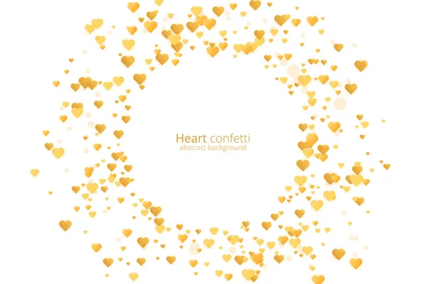 Confettis coeur en or vintage, grand design pour tous les usages. Fond doré scintillant. Bannière vectorielle — Image vectorielle