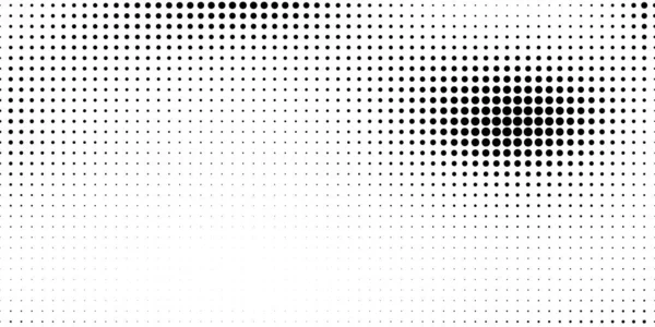 Meio-tom em estilo abstrato. Textura vetorial de banner retro geométrico. Impressão moderna. Fundo branco e preto. Efeito de luz. — Vetor de Stock
