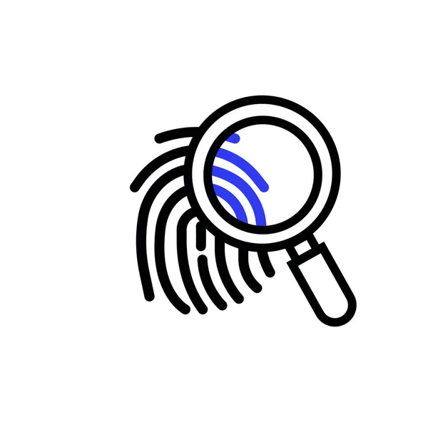 Icono de evidencia plana para diseño de impresión. Ilustración del vector de símbolo de lupa. — Vector de stock
