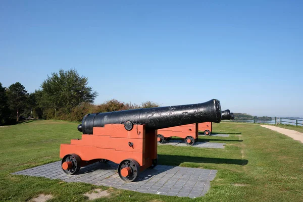 Cannoni Storici Nel Porto Veere Nei Paesi Bassi — Foto Stock