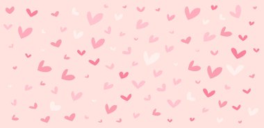 Vektör desenli sevgililer günü arkaplanı. Pembe kalpler çizimi