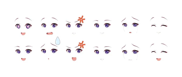 Olhos de expressões de anime manga girl