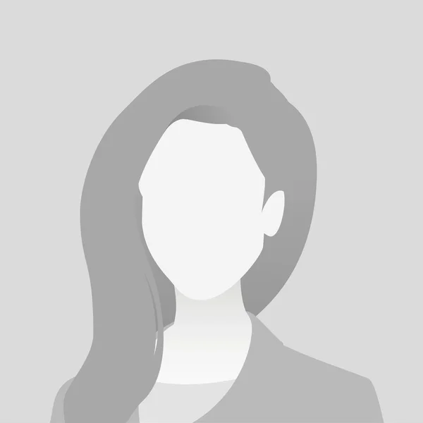 デフォルトのアバター写真プレースホルダー グレーのプロフィール画像アイコン ビジネスウーマンイラスト — ストックベクタ
