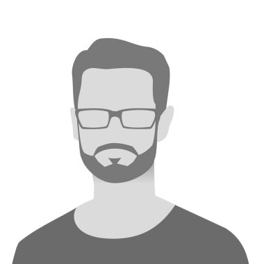 Öntanımlı avatar fotoğraf tutucu. Gri profil resim simgesi. Tişörtlü adam.