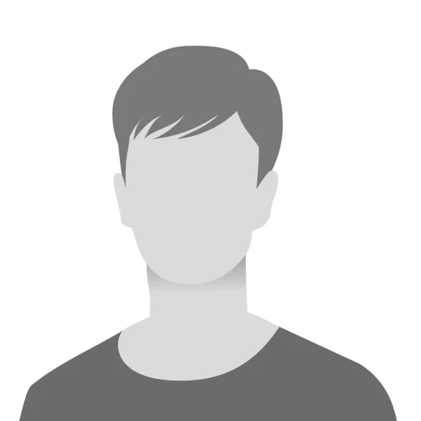 デフォルトのアバター写真プレースホルダー グレーのプロフィール画像アイコン Tシャツを着た男 — ストックベクタ