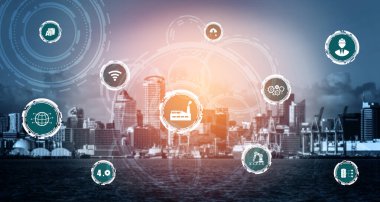 Sanayi 4.0 teknoloji konsepti - Dördüncü endüstriyel devrim için akıllı fabrika