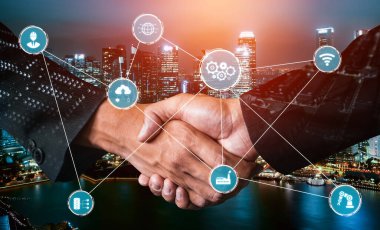 Sanayi 4.0 teknoloji konsepti - Dördüncü endüstriyel devrim için akıllı fabrika