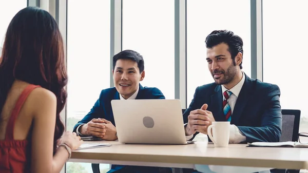 Job seeker in job interview meeting with manager