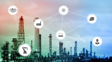 Sanayi 4.0 teknoloji konsepti - Dördüncü endüstriyel devrim için akıllı fabrika