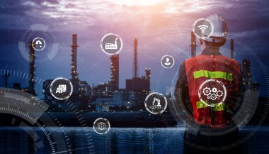 Sanayi 4.0 teknoloji konsepti - Dördüncü endüstriyel devrim için akıllı fabrika