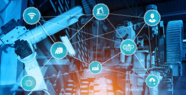 Sanayi 4.0 teknoloji konsepti - Dördüncü endüstriyel devrim için akıllı fabrika