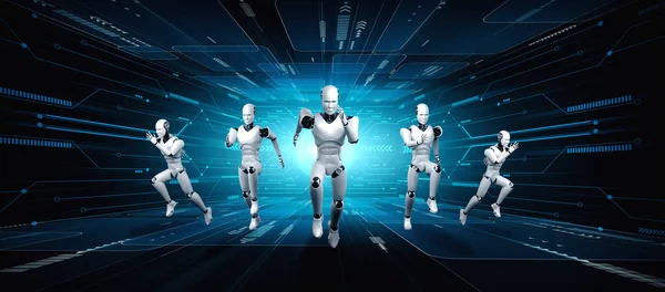 Humanoide Roboter mit schneller Bewegung und vitaler Energie — Stockfoto