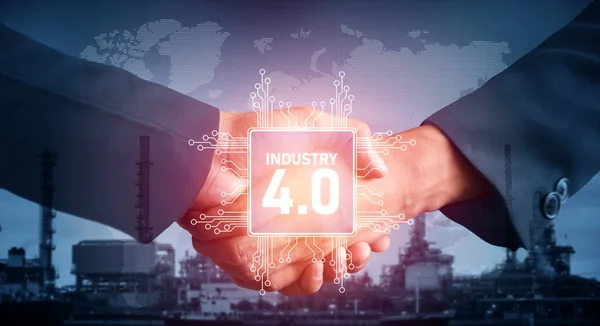 Engineering technology and industry 4.0 smart factory concept — Stock fotografie