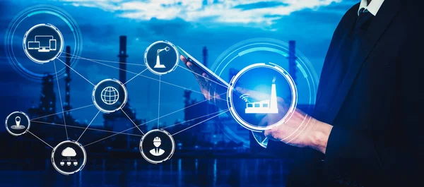 Industry 4.0 technology concept - Smart factory for fourth industrial revolution — Stock Photo, Image