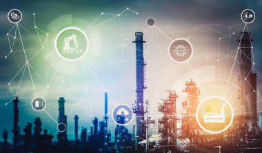 Sanayi 4.0 teknoloji konsepti - Dördüncü endüstriyel devrim için akıllı fabrika