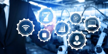 Mühendislik teknolojisi ve endüstri 4.0 akıllı fabrika konsepti