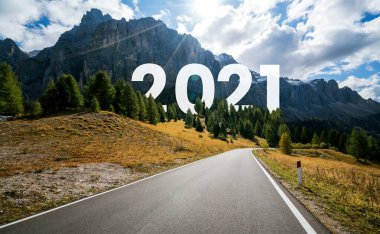 2021 Yeni Yıl Yolculuğu ve gelecek vizyon konsepti .
