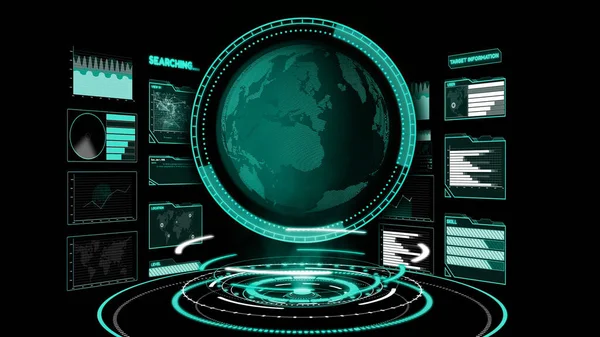 Futurisztikus felhasználói felület műszerfal nagy adatelemző információs diagram — Stock Fotó