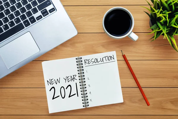 2021 Щасливий список цілей новорічної резолюції — стокове фото