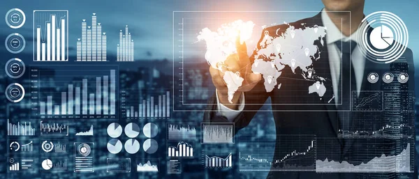 Globale Finanzanalyse und Big Data-Forschungskonzept — Stockfoto