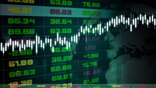 Cruscotto dei ticker di borsa con grafici e grafici — Foto Stock