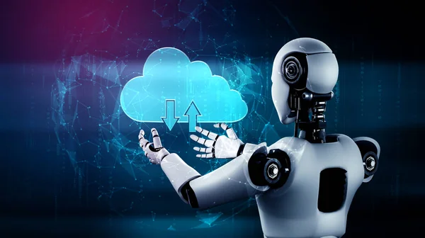AI robot using cloud computing technology to store data on online server
