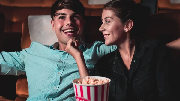 People audience watching movie in cinema theater. — Stock Photo, Image