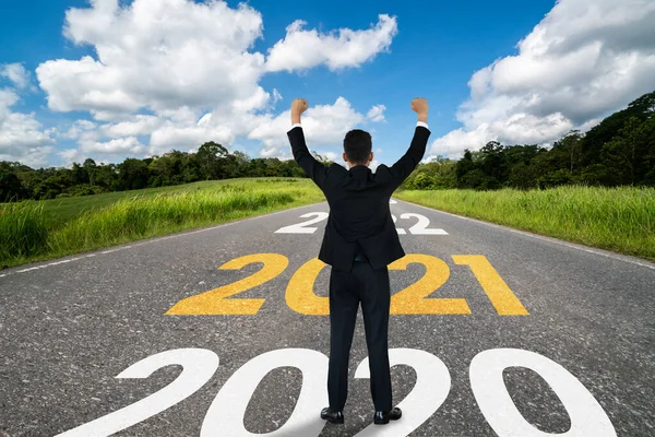 El viaje de Año Nuevo 2021 y el concepto de visión futura — Foto de Stock