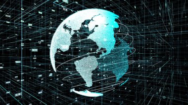 Genel çevrimiçi internet ağı ve IOT konsepti