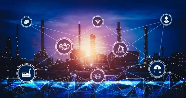 Technologie-Konzept Industrie 4.0 - Smart Factory für die vierte industrielle Revolution — Stockfoto