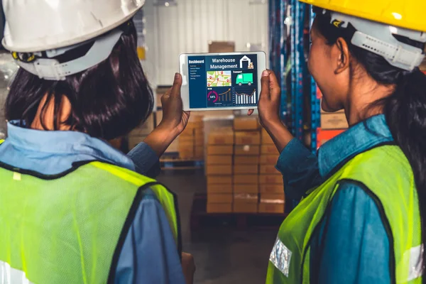 Warehouse management software application in computer for real time monitoring