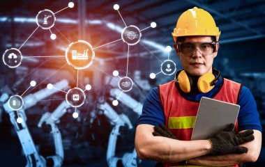 Mühendislik teknolojisi ve endüstri 4.0 akıllı fabrika konsepti