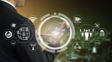 Akıllı şehirde gelişmiş iletişim ve küresel internet ağı bağlantısı