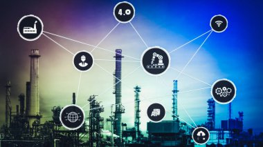 Sanayi 4.0 teknoloji konsepti - Dördüncü endüstriyel devrim için akıllı fabrika