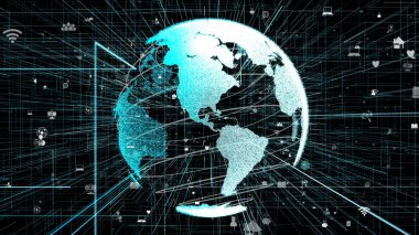 Genel çevrimiçi internet ağı ve IOT konsepti