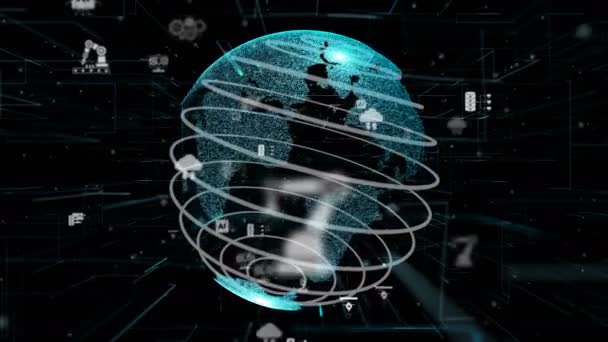 Konsep inovasi teknologi siber digital Industry 4.0 — Stok Video