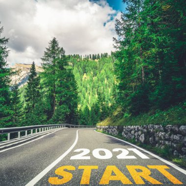 2021 Yeni Yıl Yolculuğu ve gelecek vizyon konsepti .