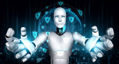 Bilgi gizliliğini korumak için siber güvenliği kullanan yapay zeka robotu