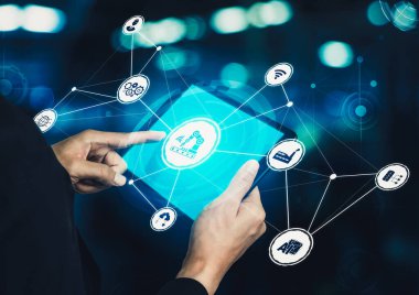 Sanayi 4.0 teknoloji konsepti - Dördüncü endüstriyel devrim için akıllı fabrika