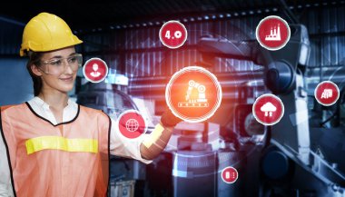 Mühendislik teknolojisi ve endüstri 4.0 akıllı fabrika konsepti