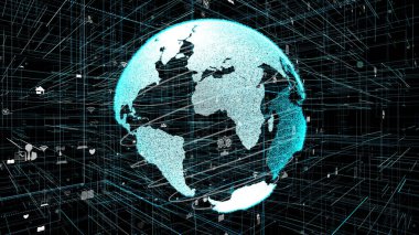 Genel çevrimiçi internet ağı ve IOT konsepti